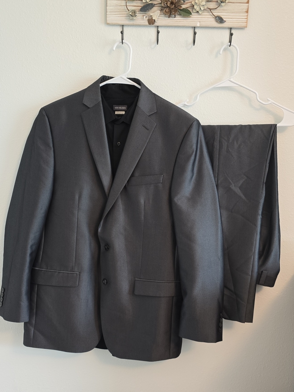 Calvin Klein Men's Charcoal Gray Two-Button Suit